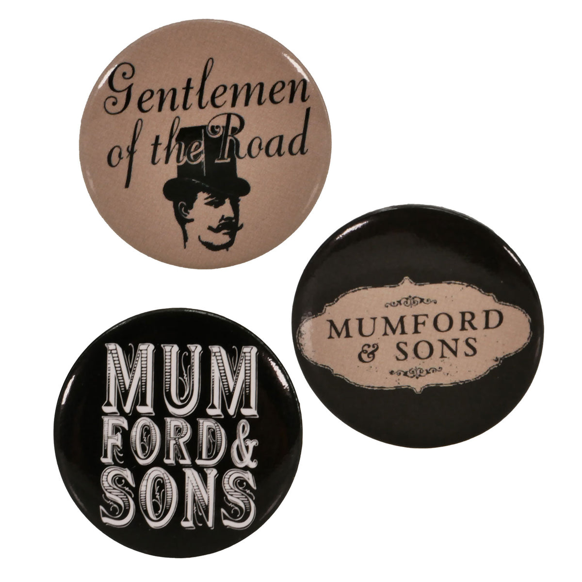 Mumford & Sons Gentlemen of the Road 3 Piece Button Pack Collector Items Front