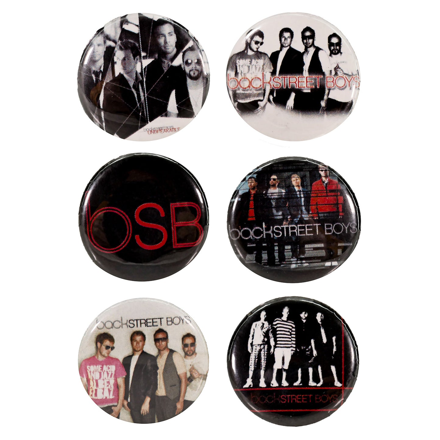 Backstreet Boys 6 Piece Button Pack Collector Items Front