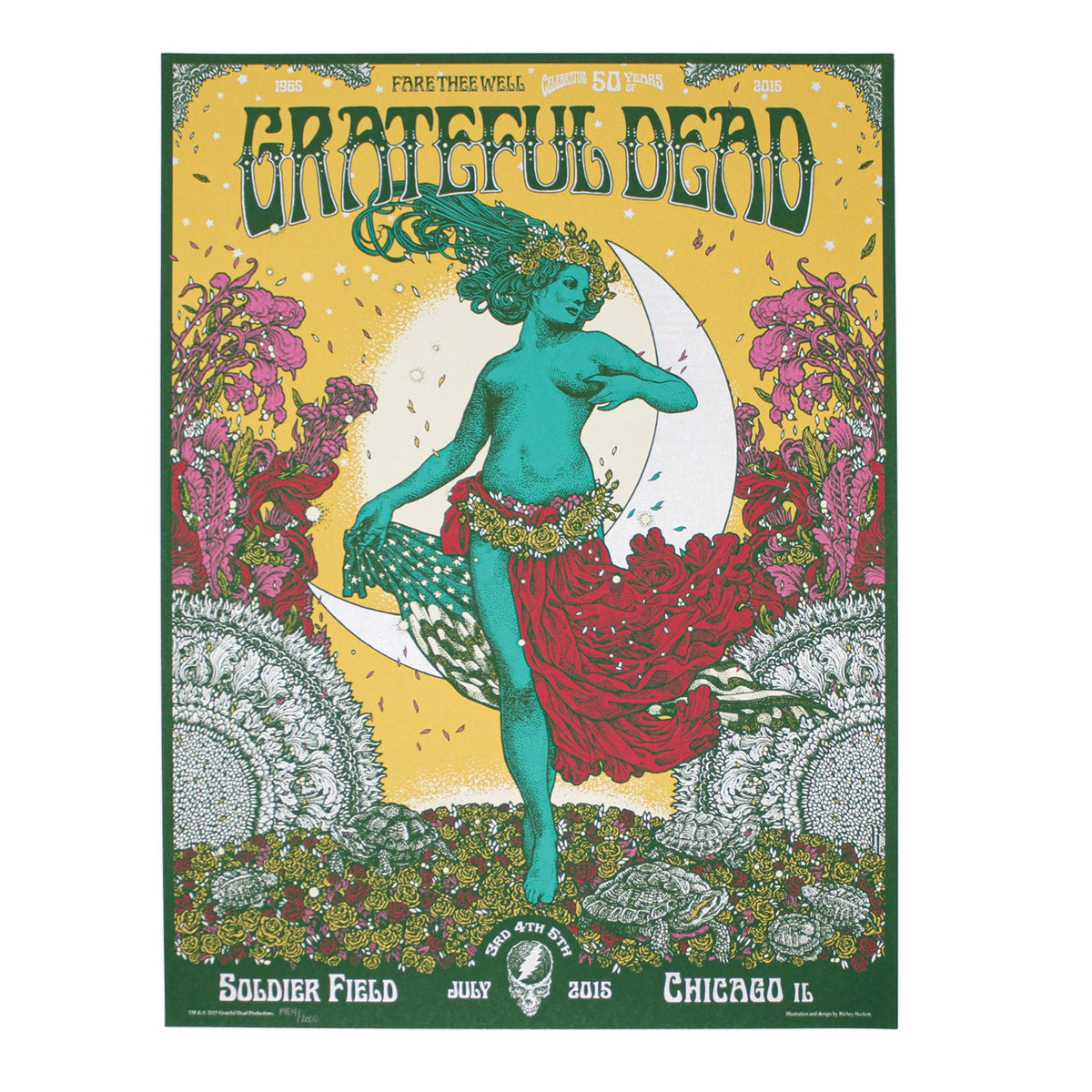 Grateful Dead Fare Thee Well Chicago by Richey Beckett Limited Screenprint Front