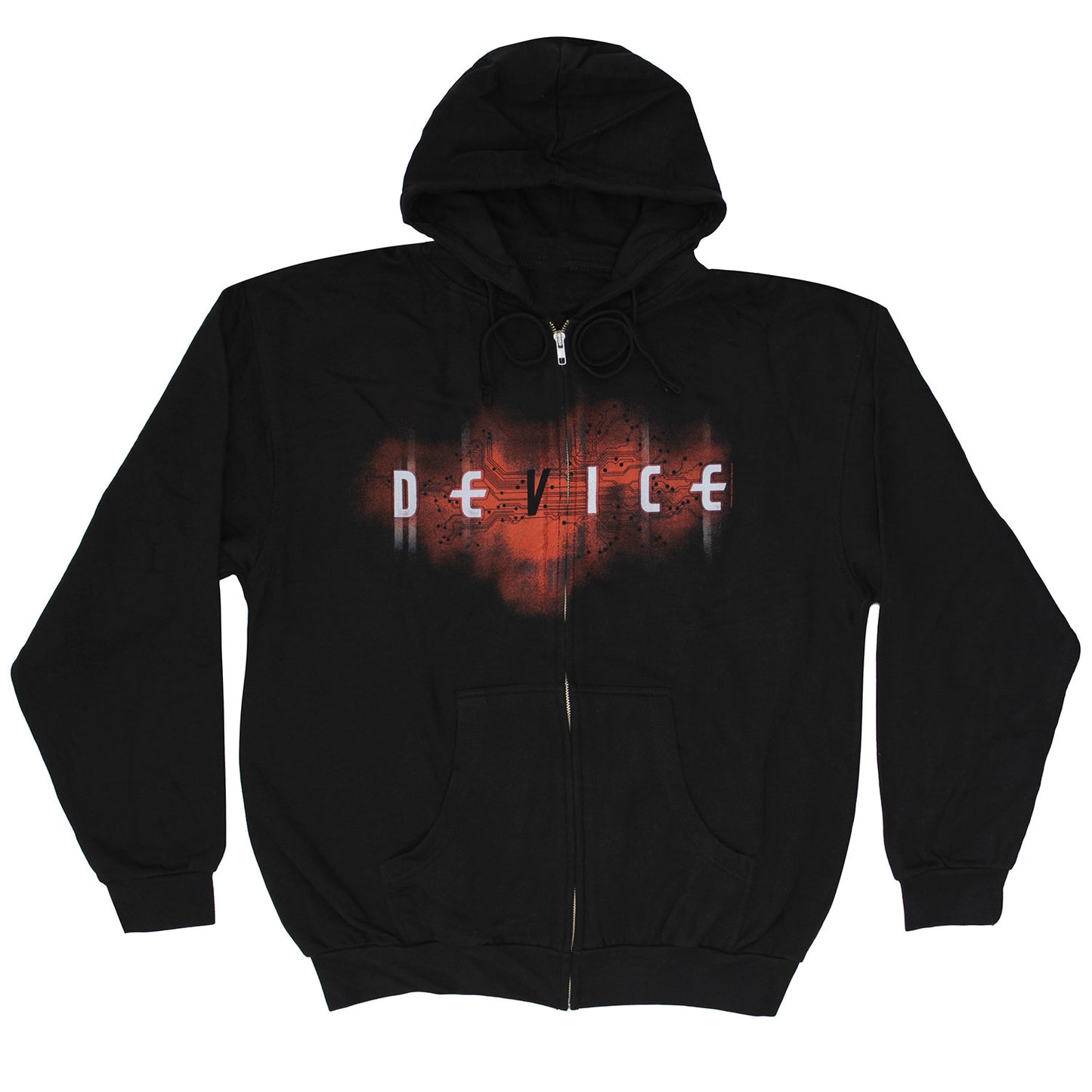 Device Logo Zippered Hooded Sweatshirt Front