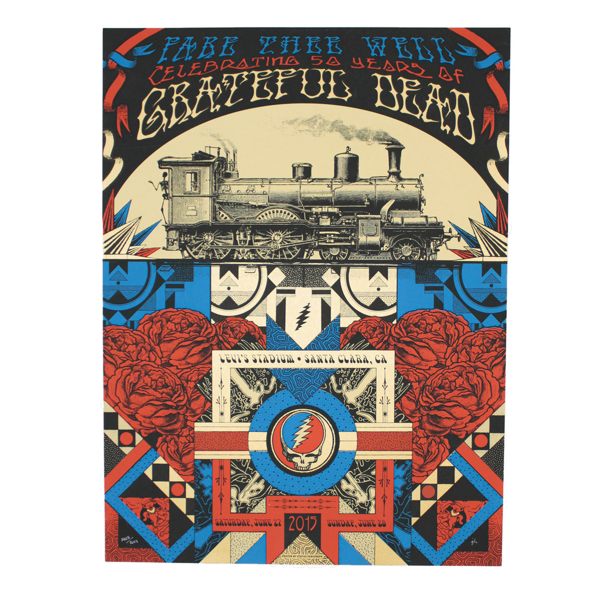 Grateful Dead Fare Thee Well by Status Serigraph Limited Screenprint Front