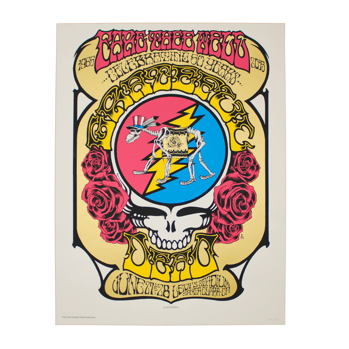 Grateful Dead Fare Thee Well Santa Clara by Alan Forbes *Scratch And Dent* Limited Screenprint Front
