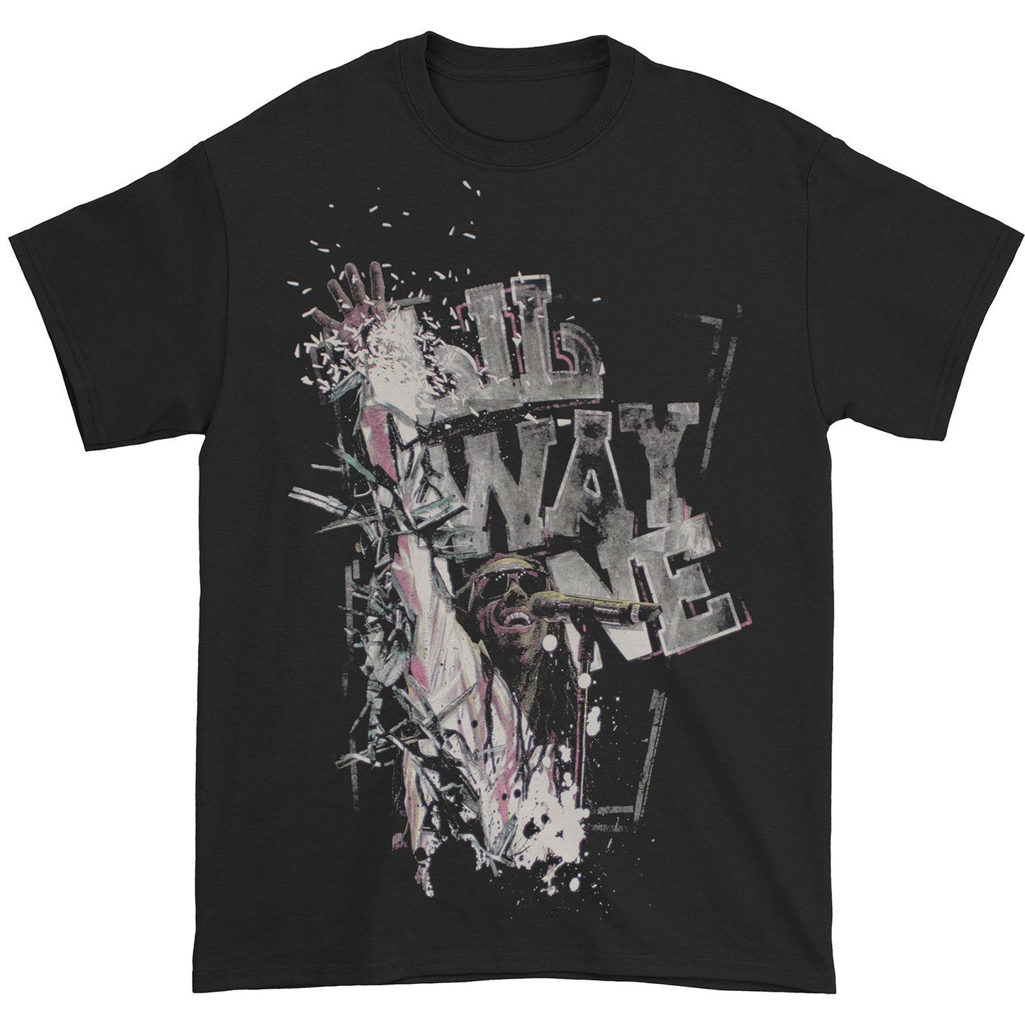 Lil Wayne Microphone Glitter (Only 5 Available) Slim Fit T-shirt Front