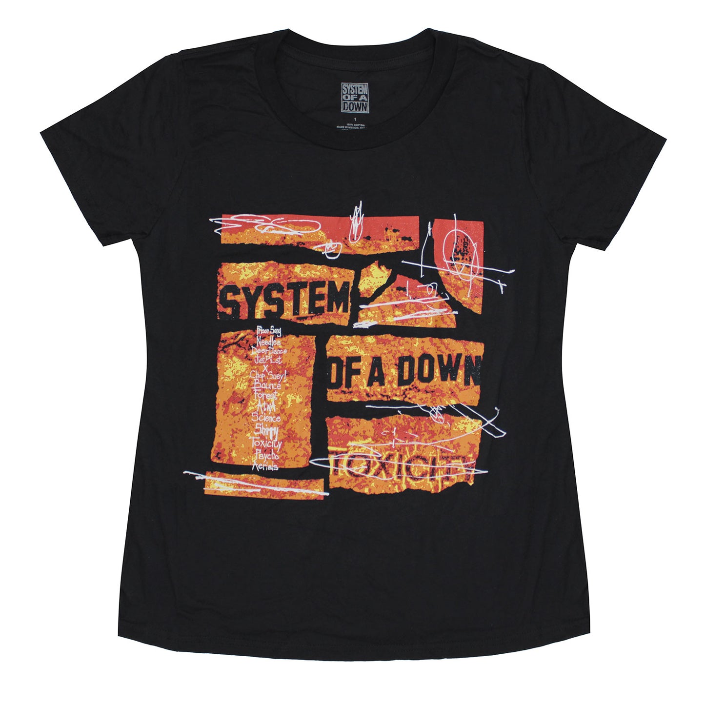 System Of A Down Toxicity With Song Titles Womens T-shirt Front