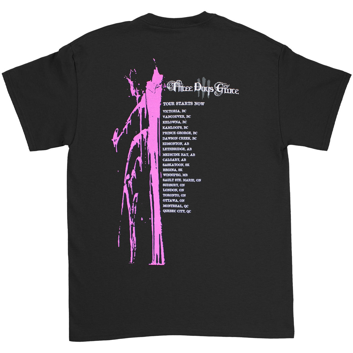 Three Days Grace Life Starts Now T-shirt Back