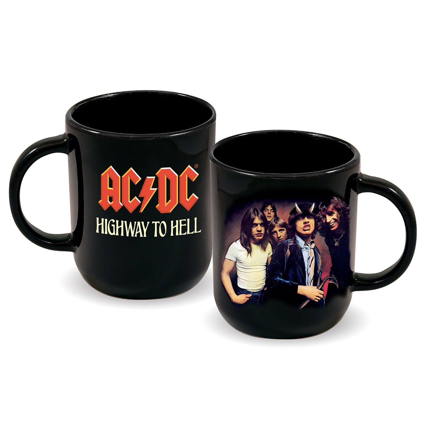 AC/DC Highway To Hell Ceramic Cappuccino Mug (20oz/Black) Coffee Mug Front