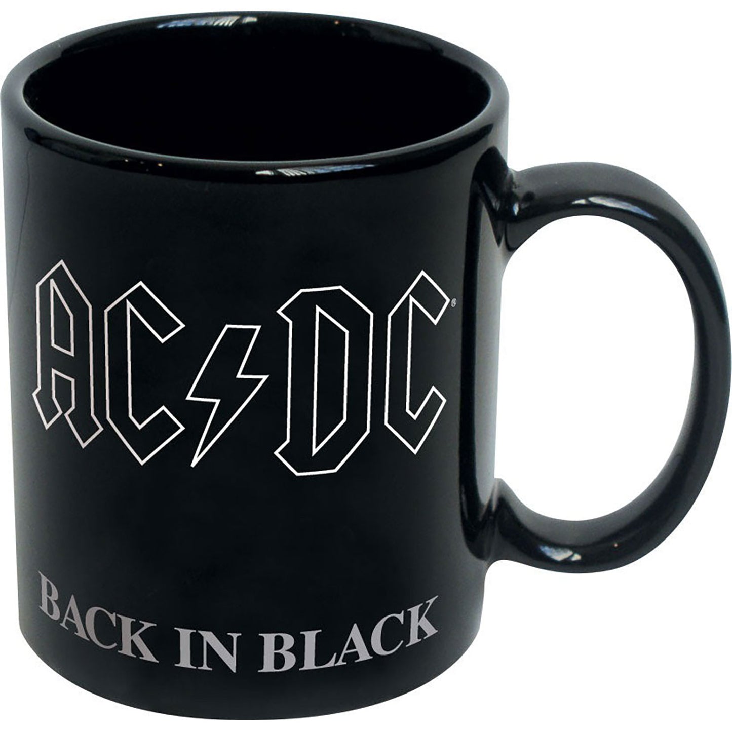 AC/DC Back In Black Ceramic Mug (18oz/Black) Coffee Mug Front