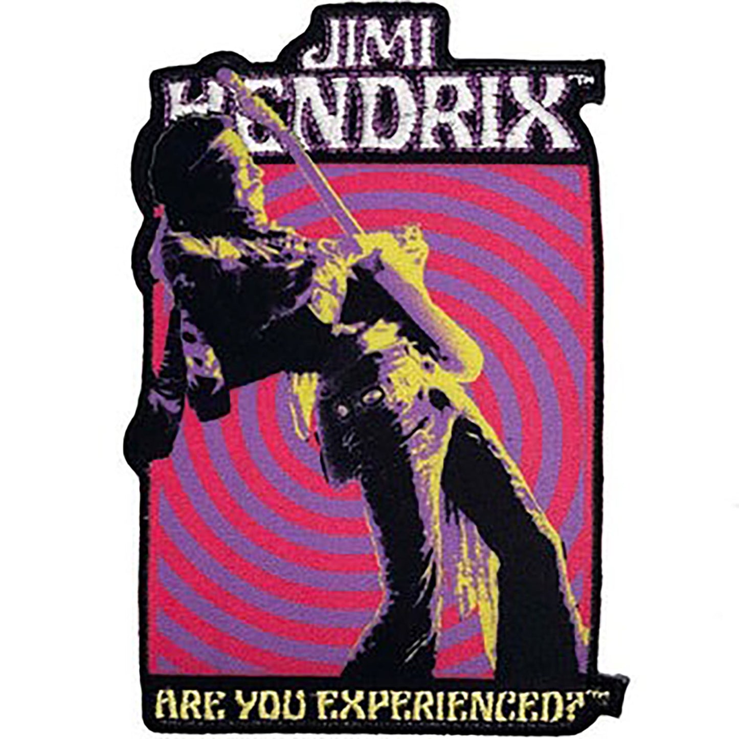 Jimi Hendrix Trippy Swirl Embroidered Patch Front