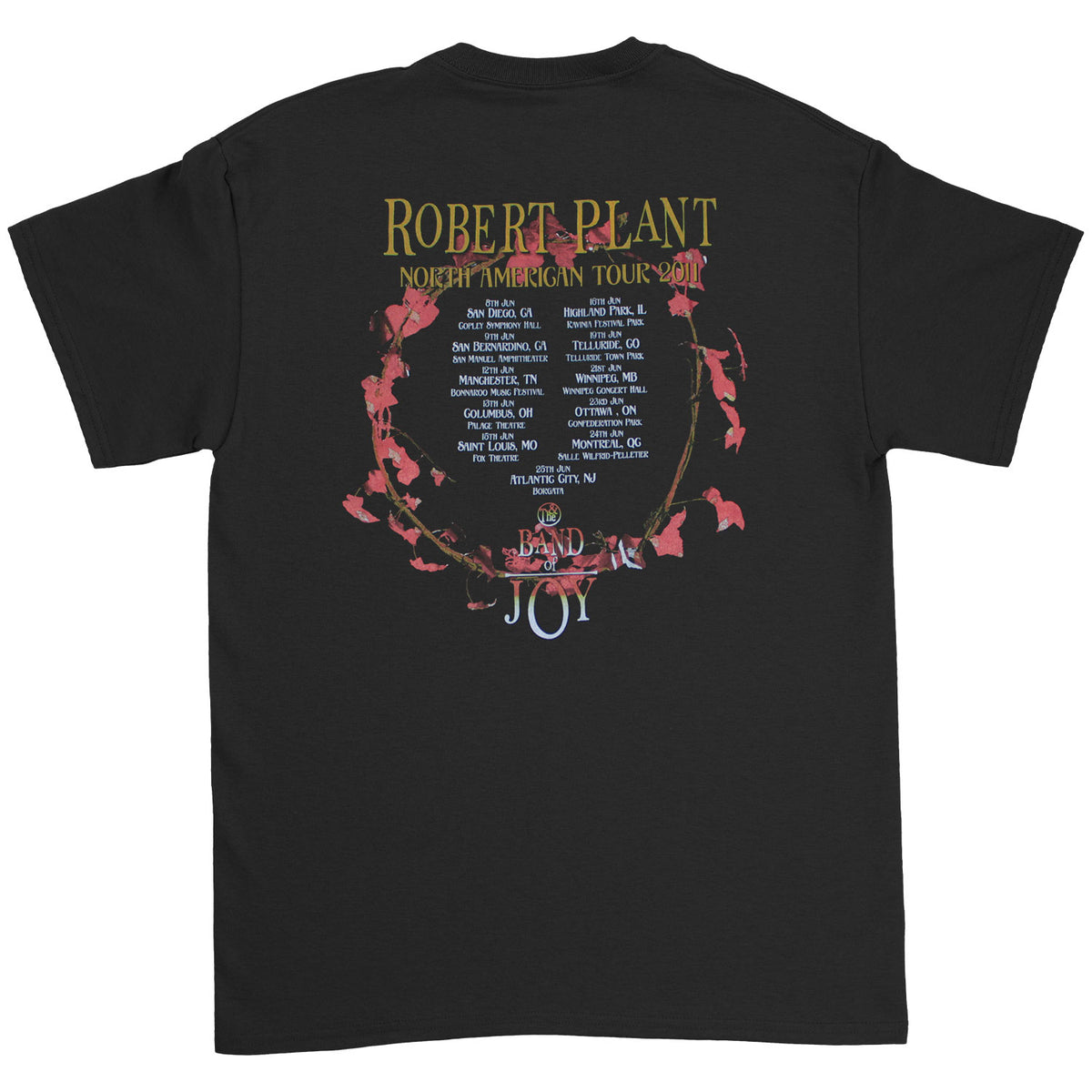 Robert Plant North American Tour 2011 Slim Fit T-shirt Back
