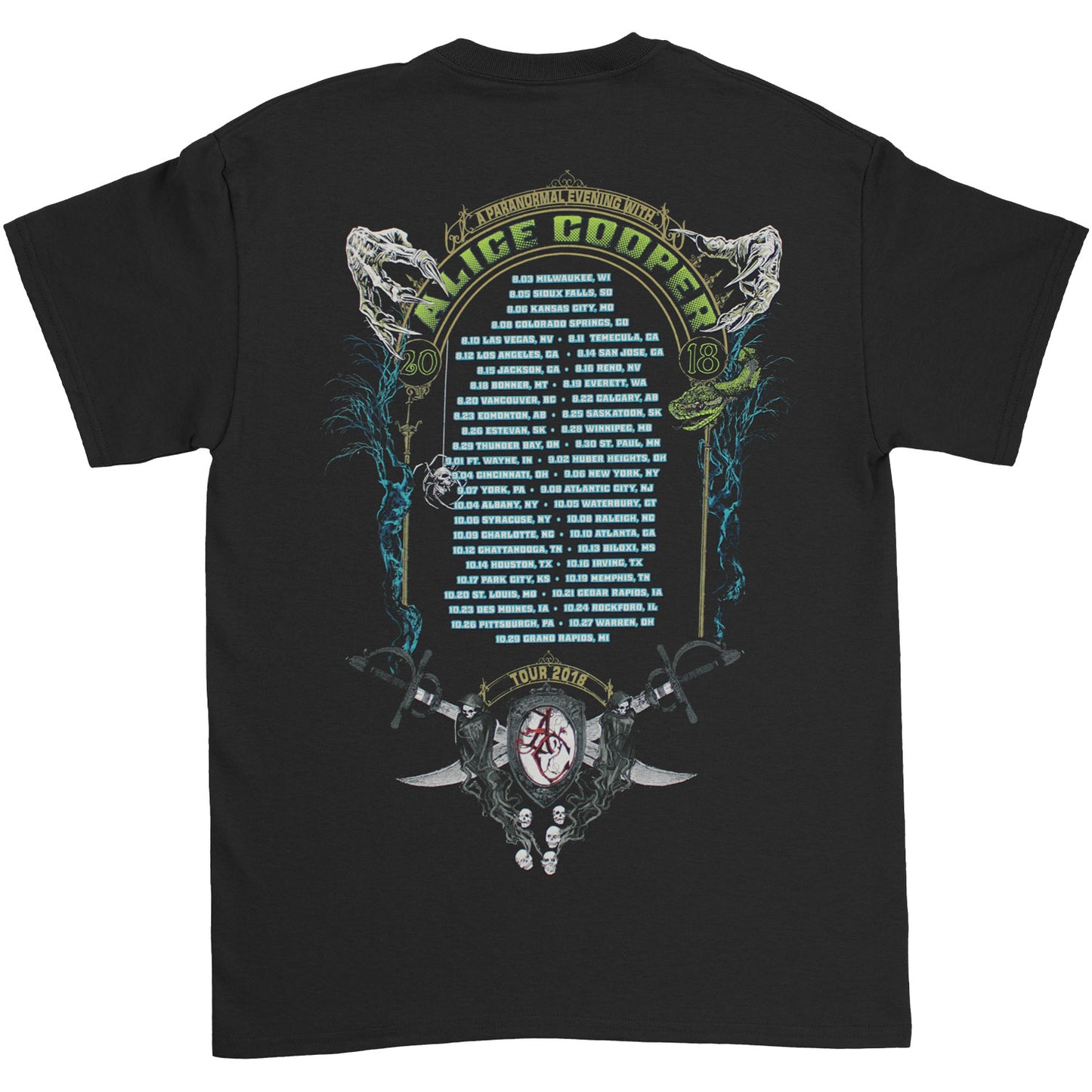 A Paranormal Evening With Alice Cooper Tour 2018 T-shirt