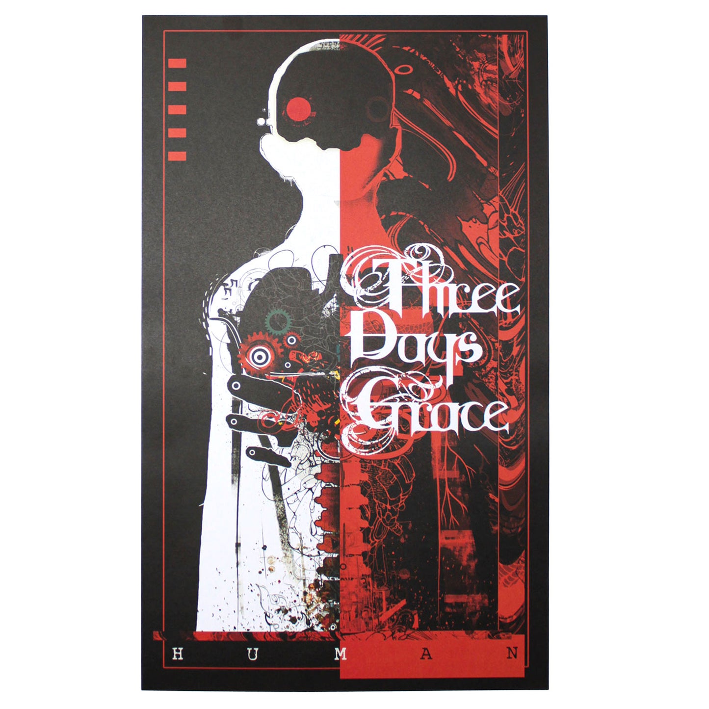 Three Days Grace Human Lithograph Concert Promo Poster Front