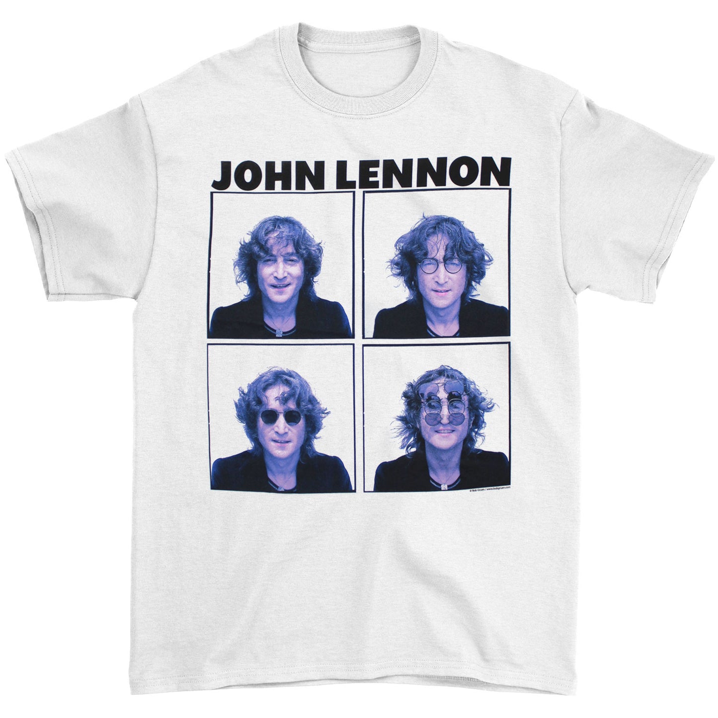 John Lennon 4 Individual Boxed Photos Under Logo Slim Fit T-shirt Front