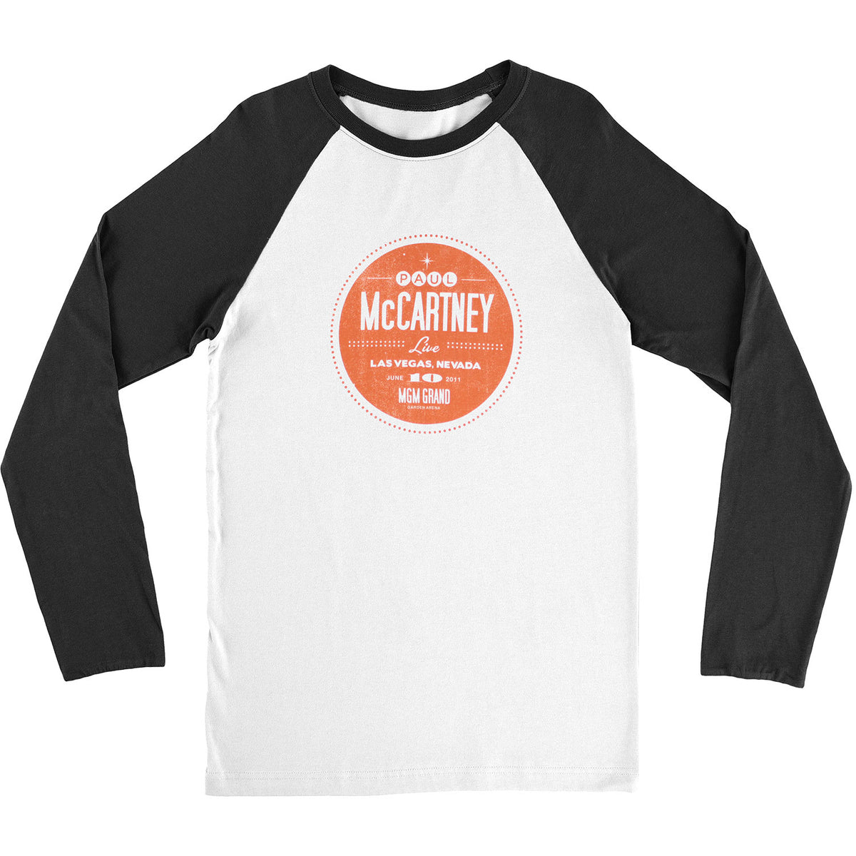 Paul Mccartney Live Las Vegas, Nevada June 10 2011 MGM Grand Garden Arena Baseball Jersey Front