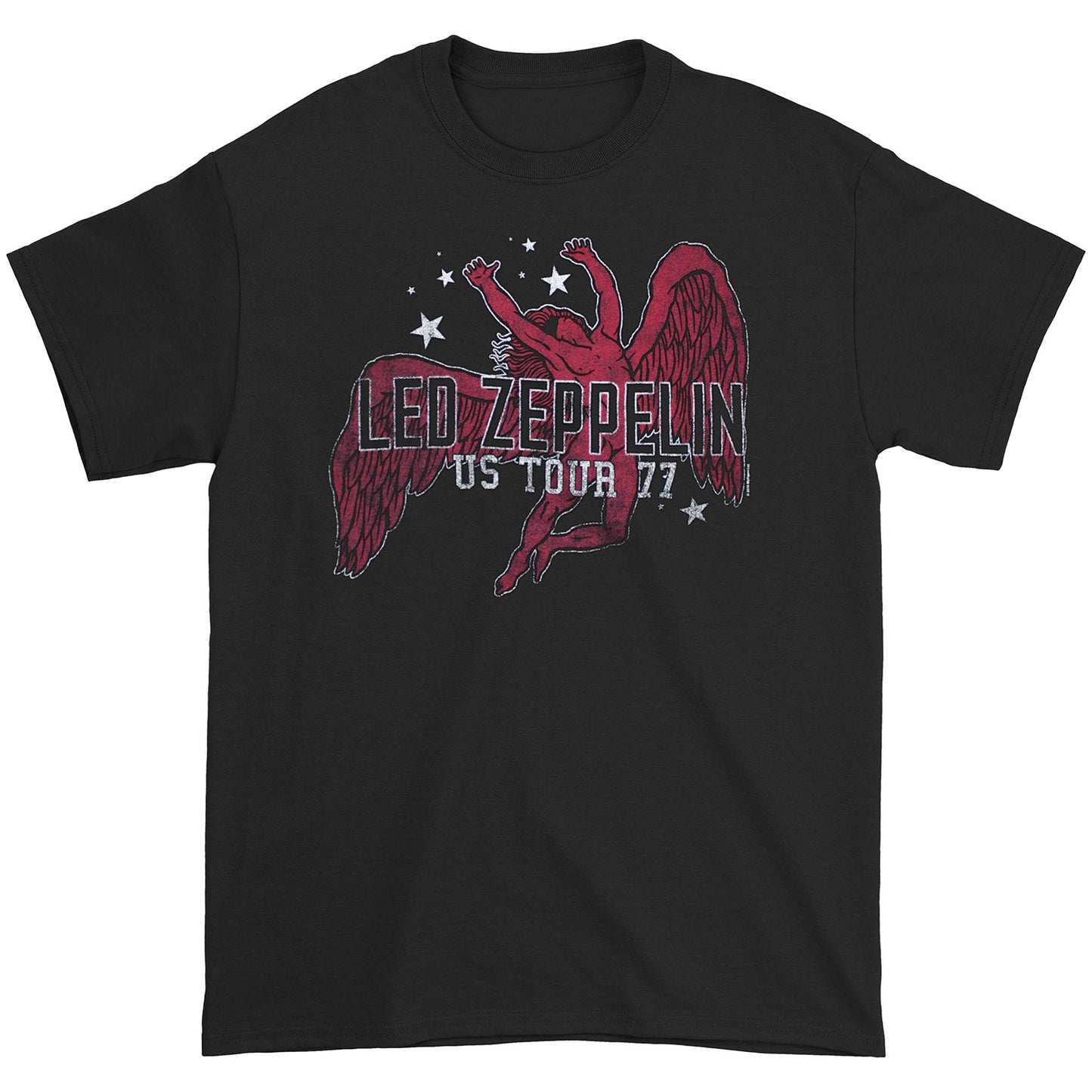 Led Zeppelin Red Icarus Stars US '77 Slim Fit T-shirt Front