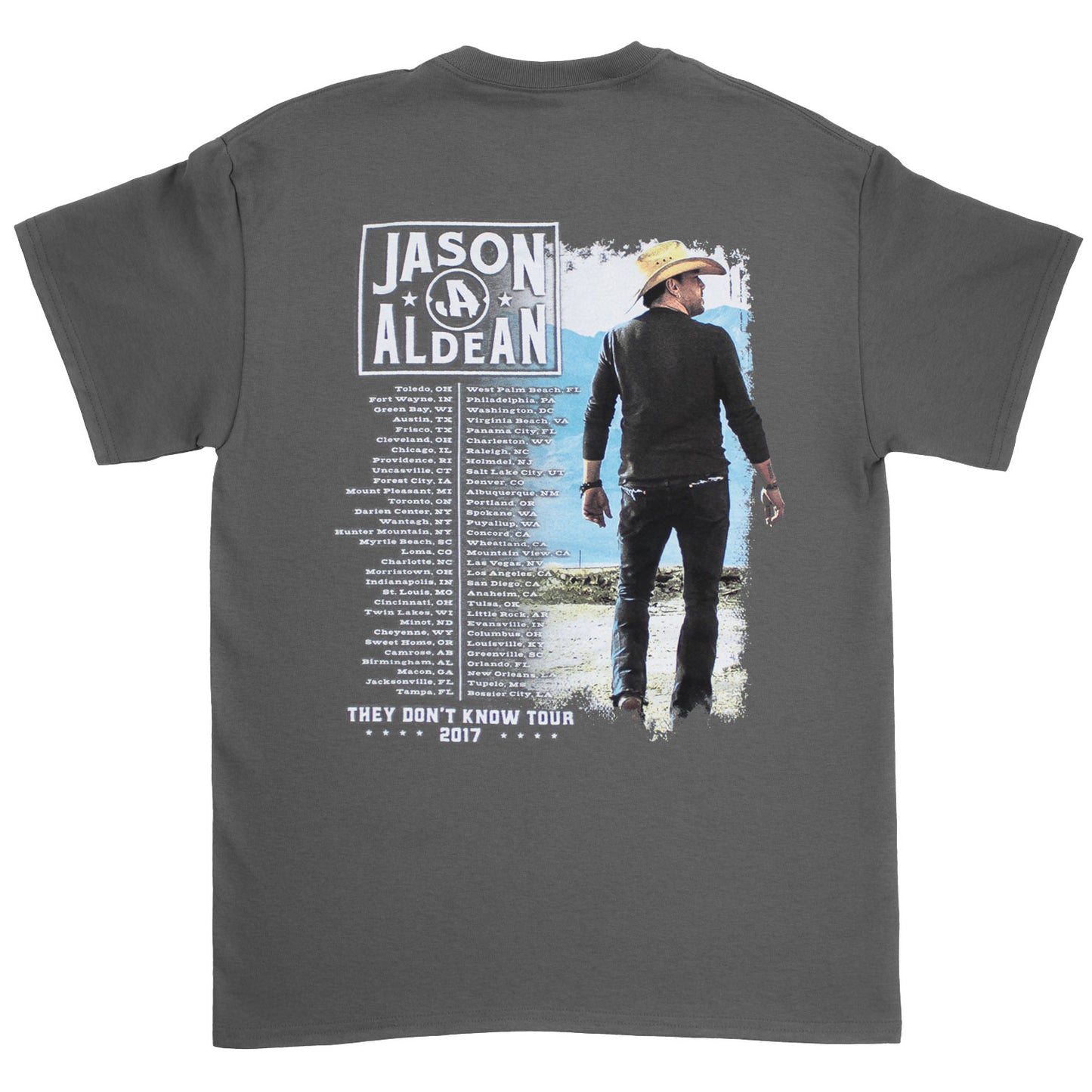 Jason Aldean They Don't Know Tour 2017 T-shirt Back
