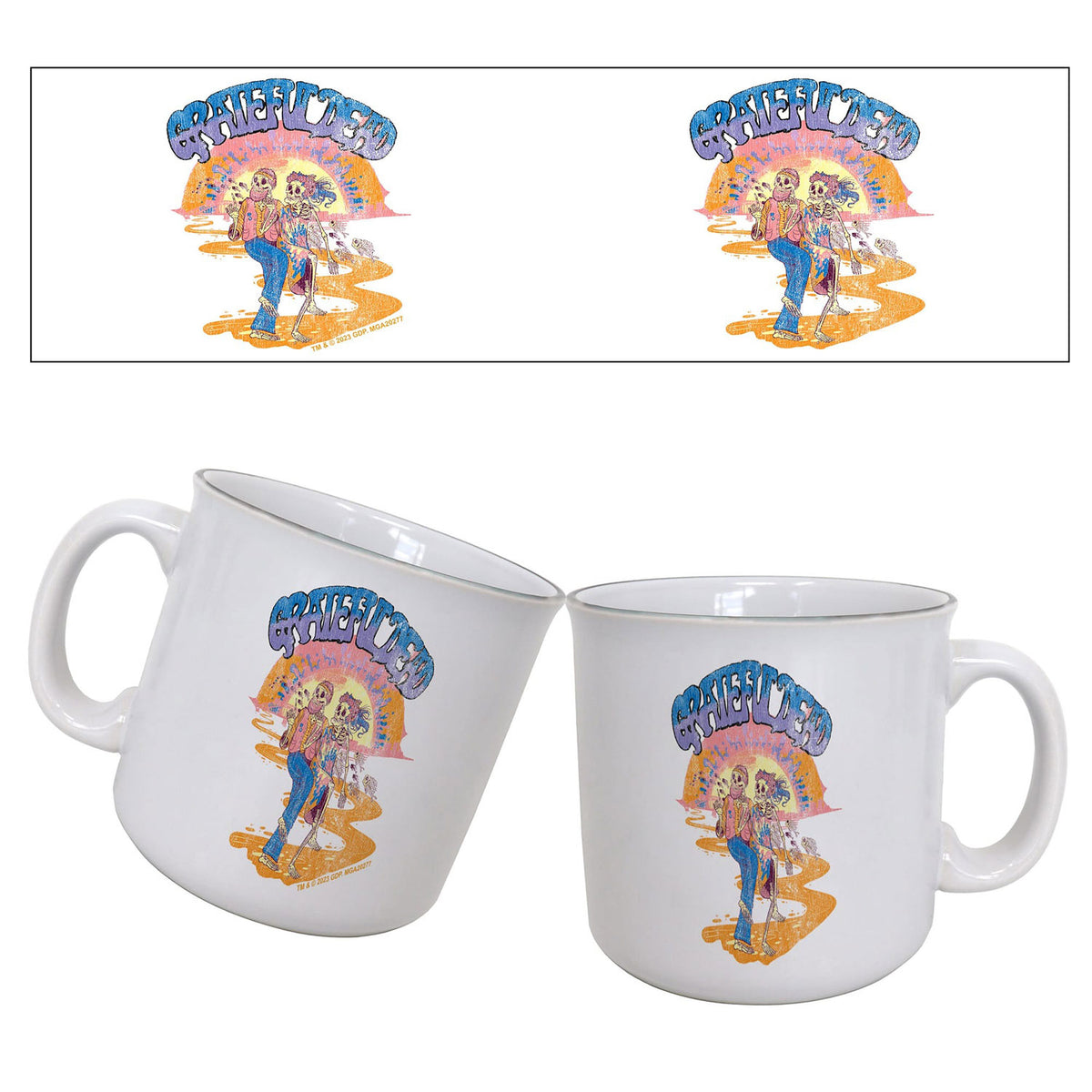 Grateful Dead Skeleton Couple Coffee Mug Front