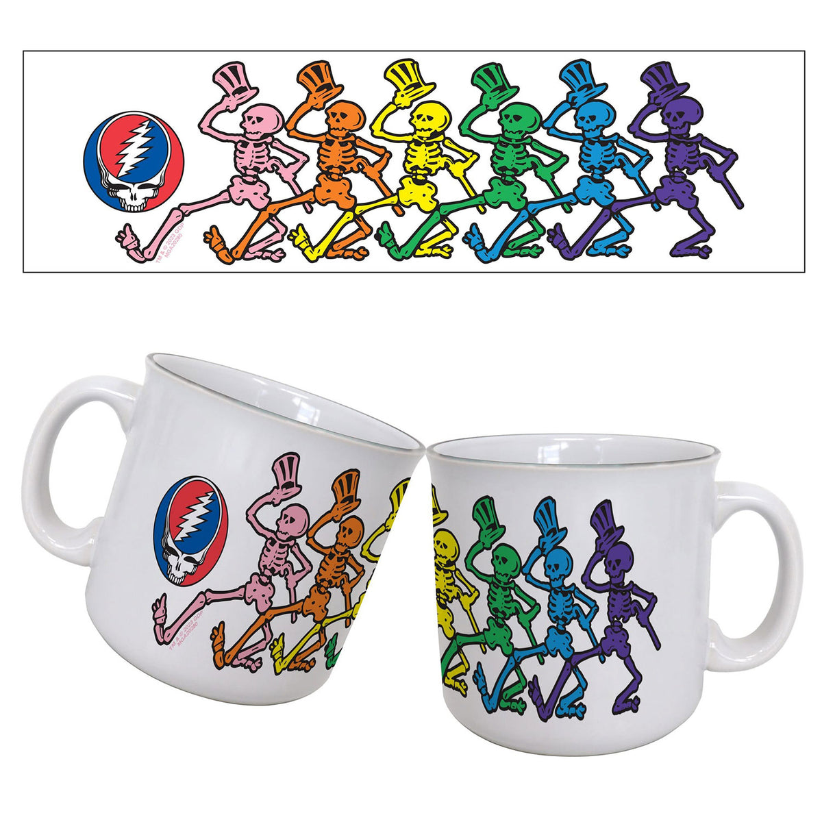 Grateful Dead Colorful Skeletons Coffee Mug Front