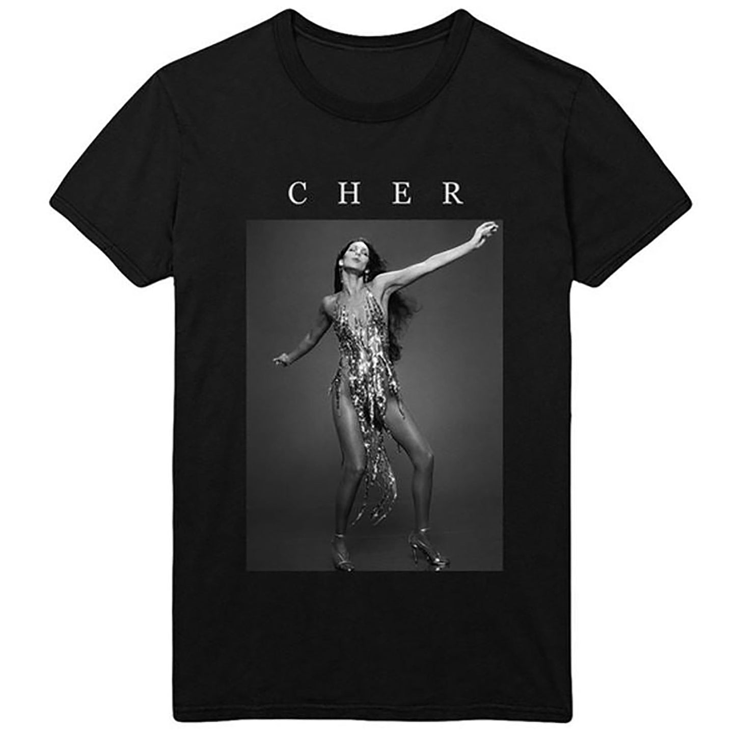 Cher Boxed Photo Under Logo T-shirt Front