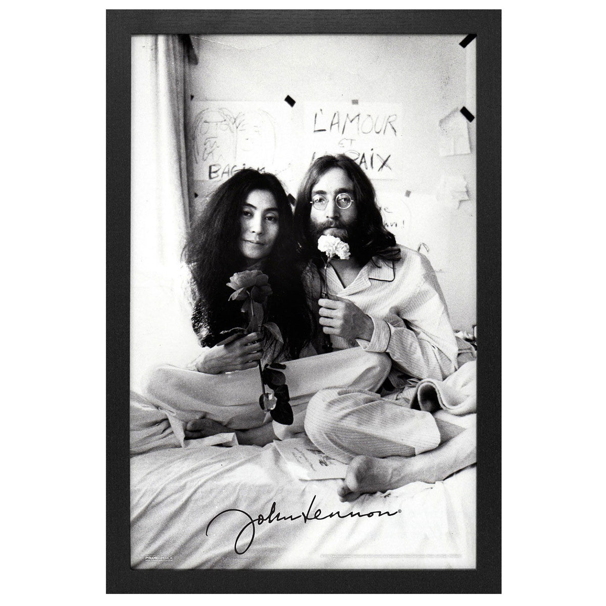 John Lennon John & Yoko Framed Wall Art Front
