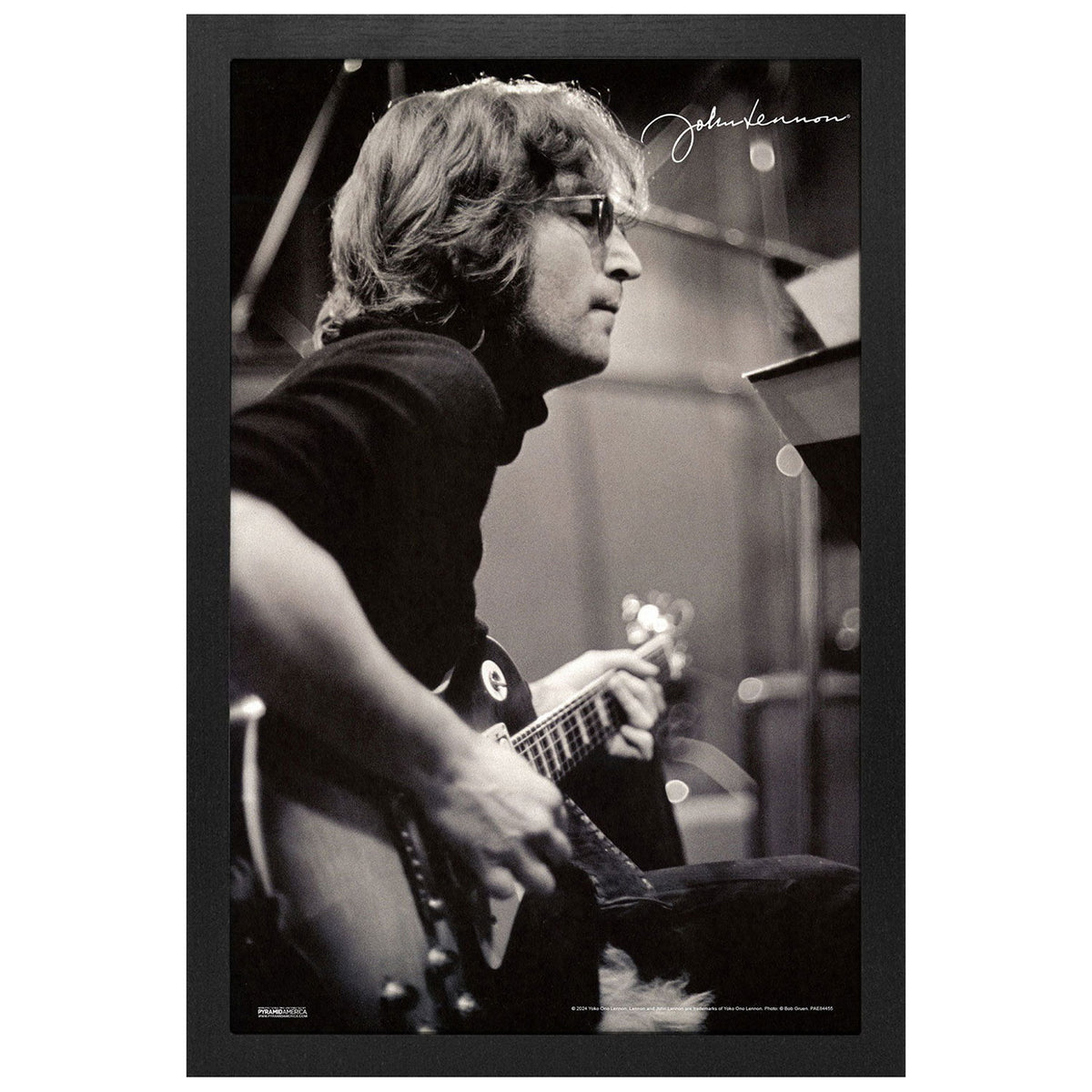 John Lennon In Studio - Guitar Framed Wall Art Front