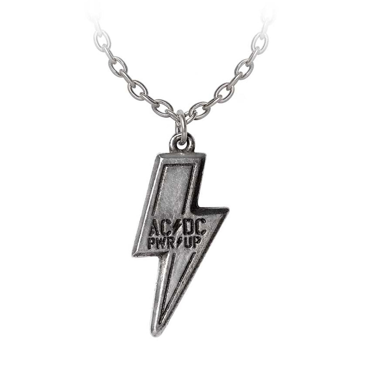 AC/DC PWR/UP Flash Logo Pendant Necklace Front