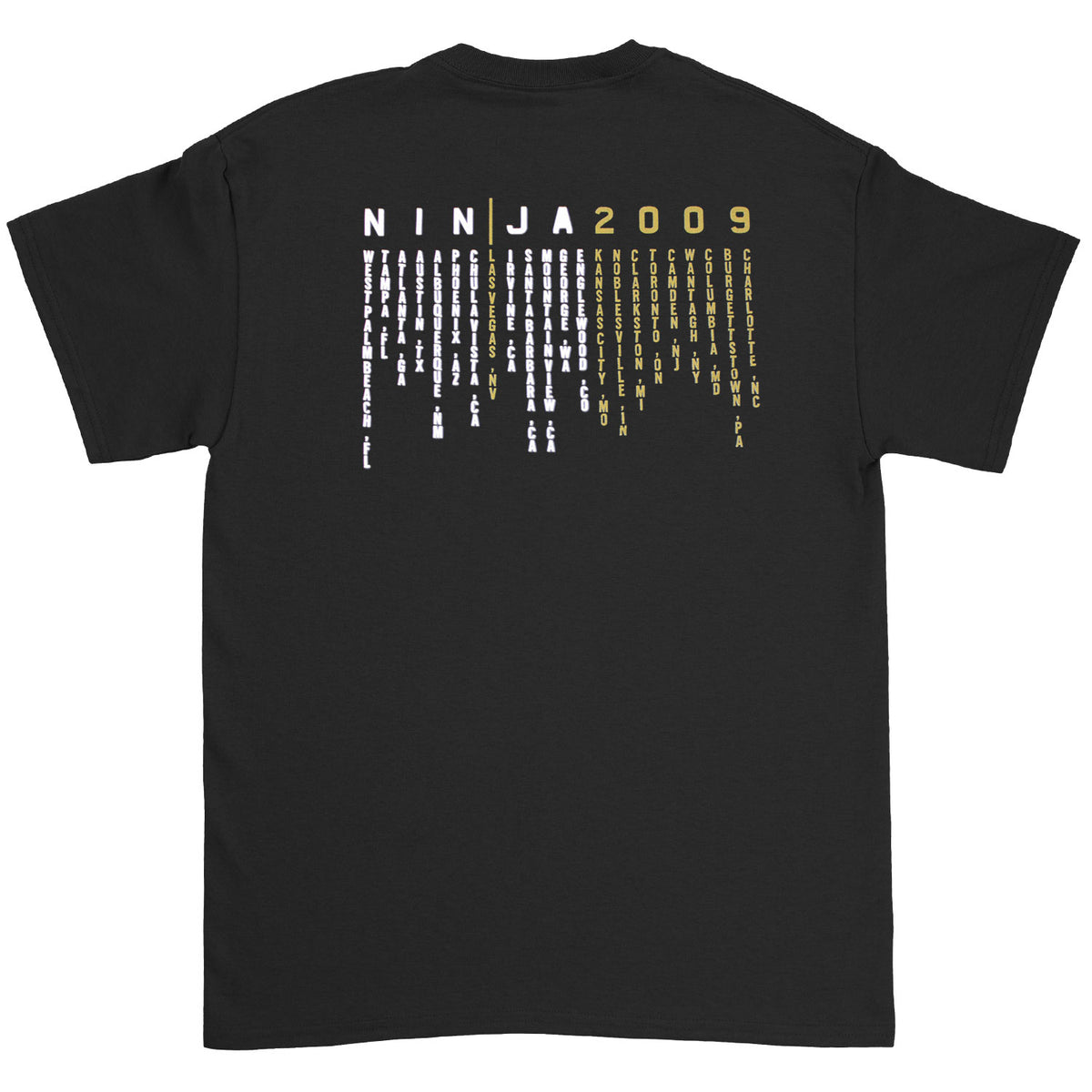 Nine Inch Nails Jane's Addiction & NIN Ninja 2009 T-shirt Back