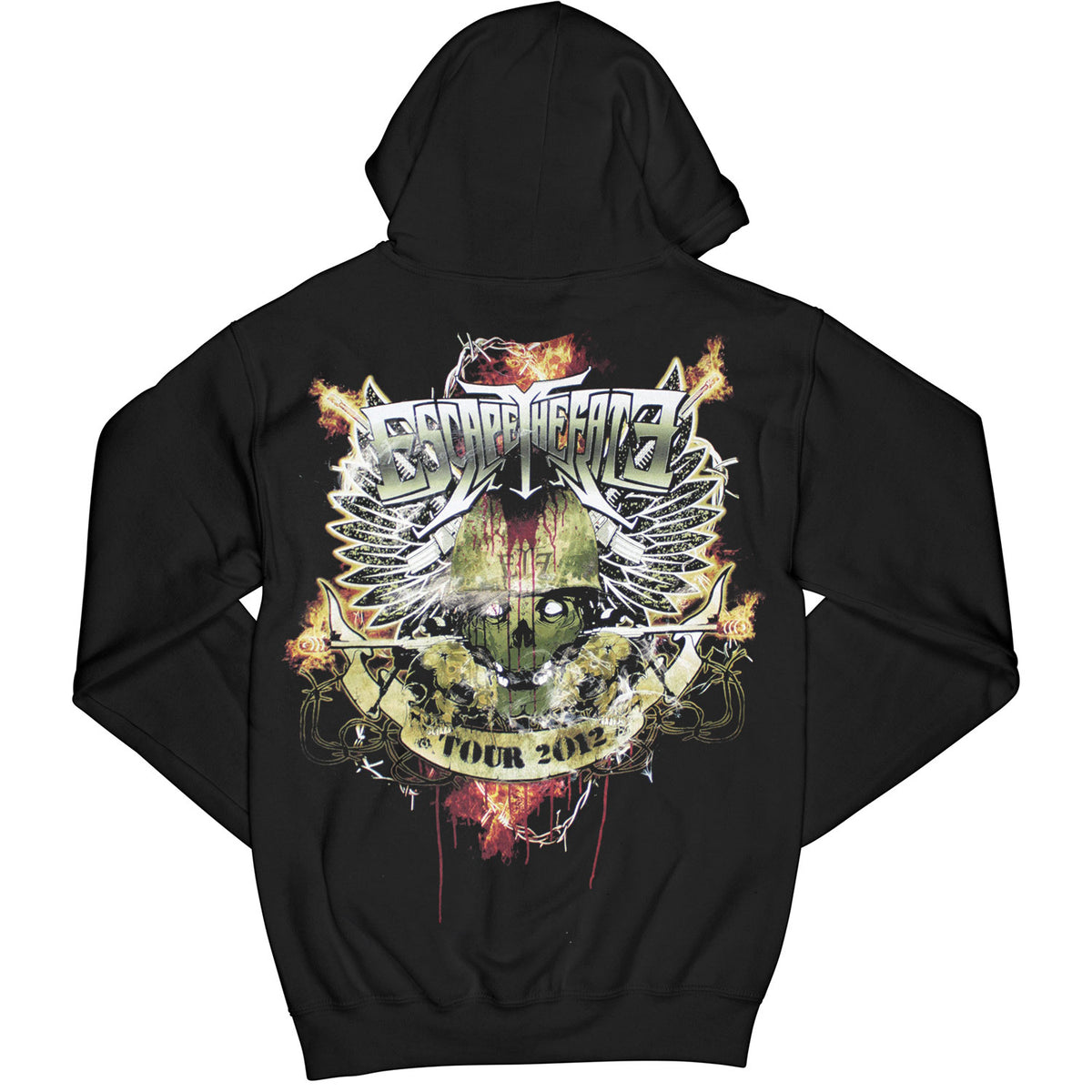Escape The Fate Tour 2012 Zippered Hooded Sweatshirt Back