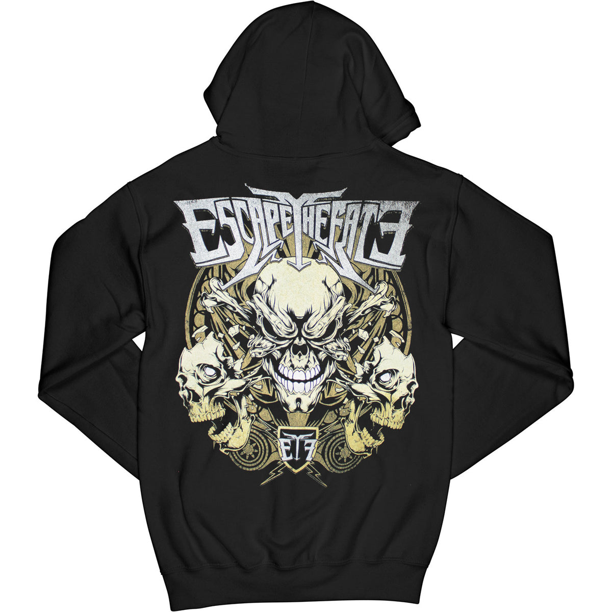 Escape The Fate ETF Skulls Zippered Hooded Sweatshirt Back