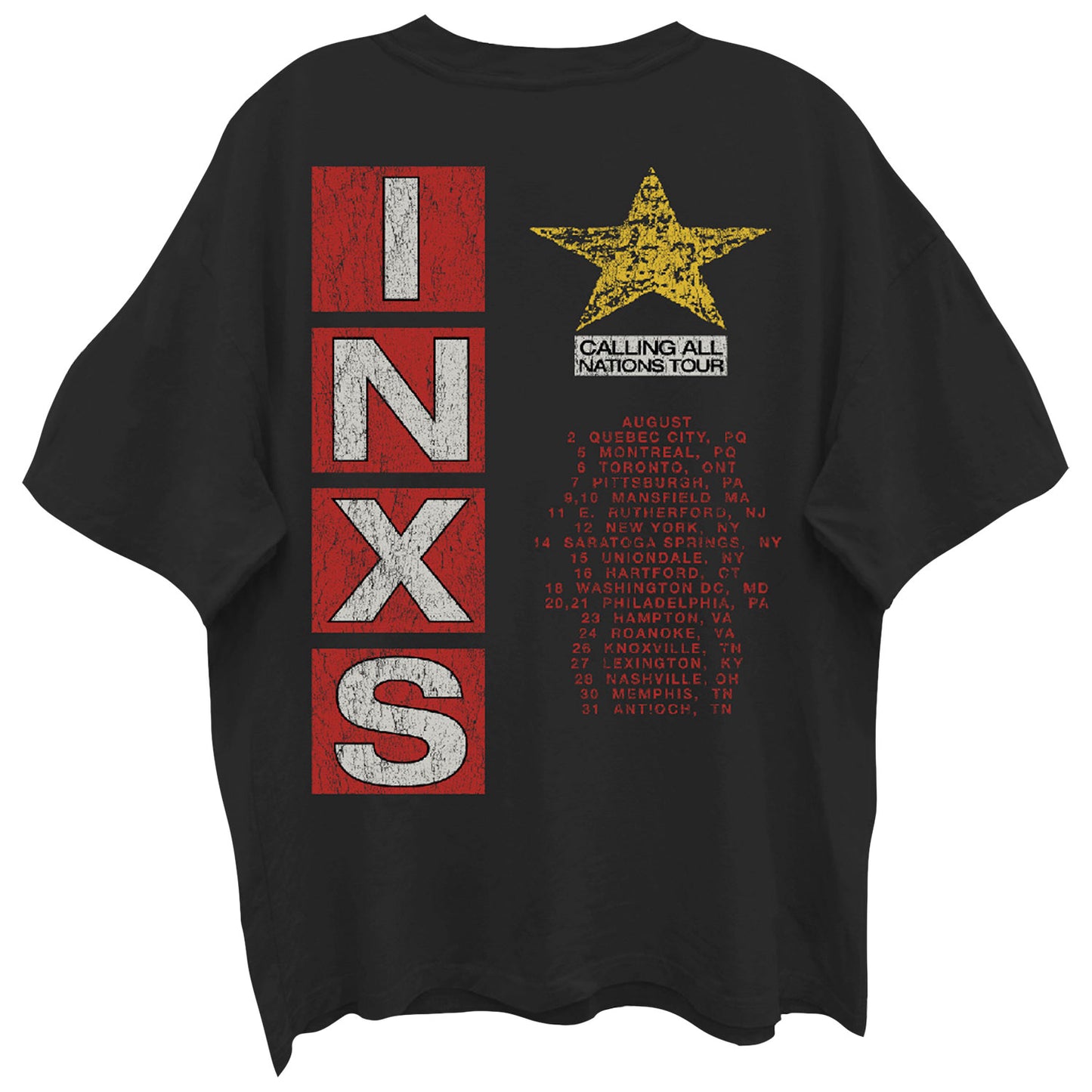 INXS Calling All Nations Tour Vintage T-shirt Back