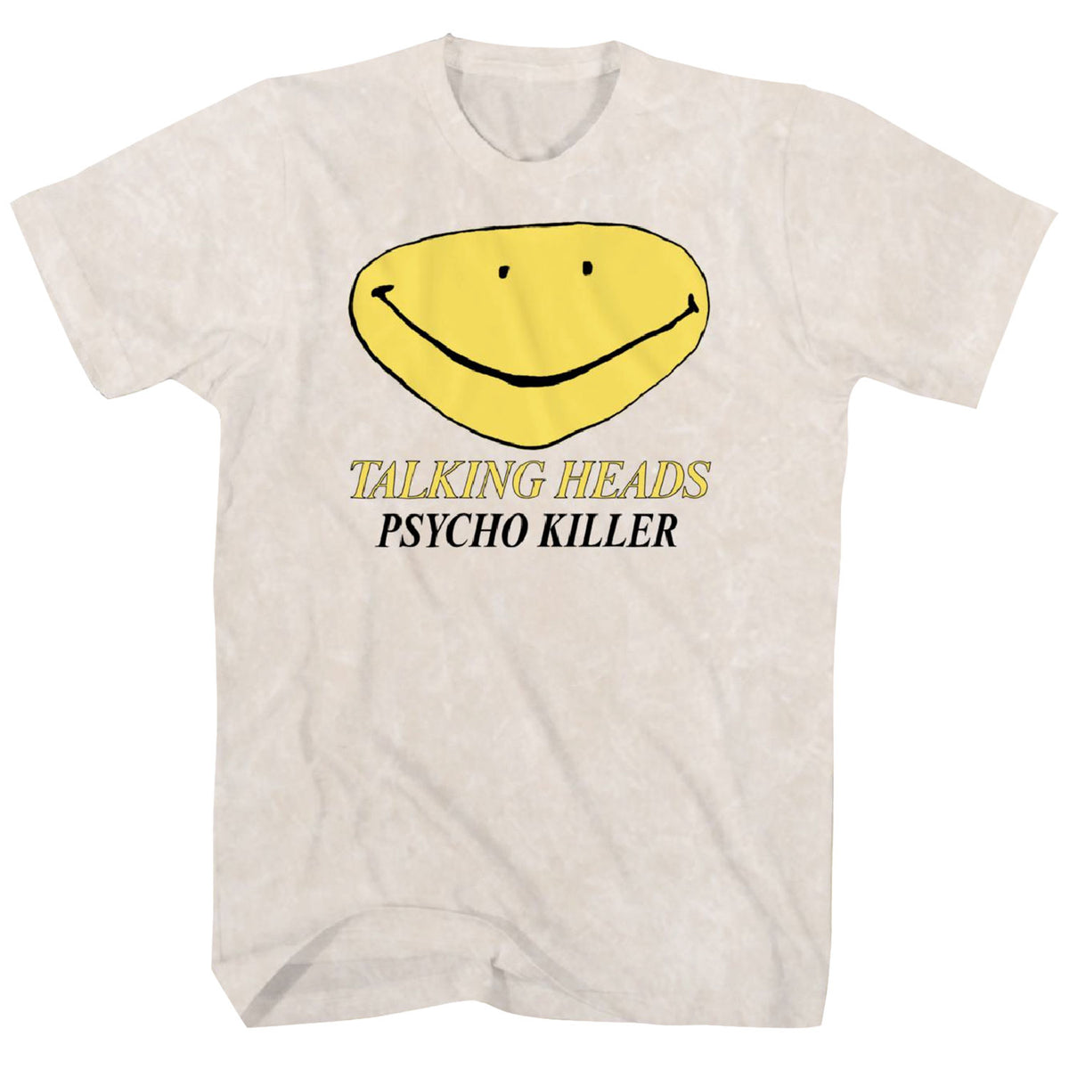 Talking Heads Psycho Killer Smiley Face Mineral Wash T-shirt Front