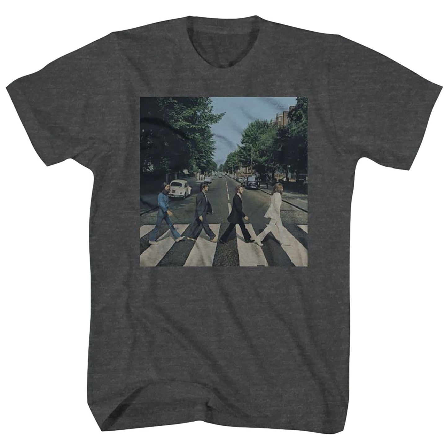 Beatles Abbey Road On Charcoal Heather T-shirt Front