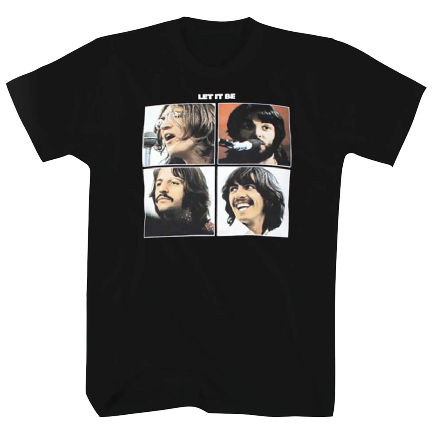 Beatles Let It Be On Black T-shirt Front