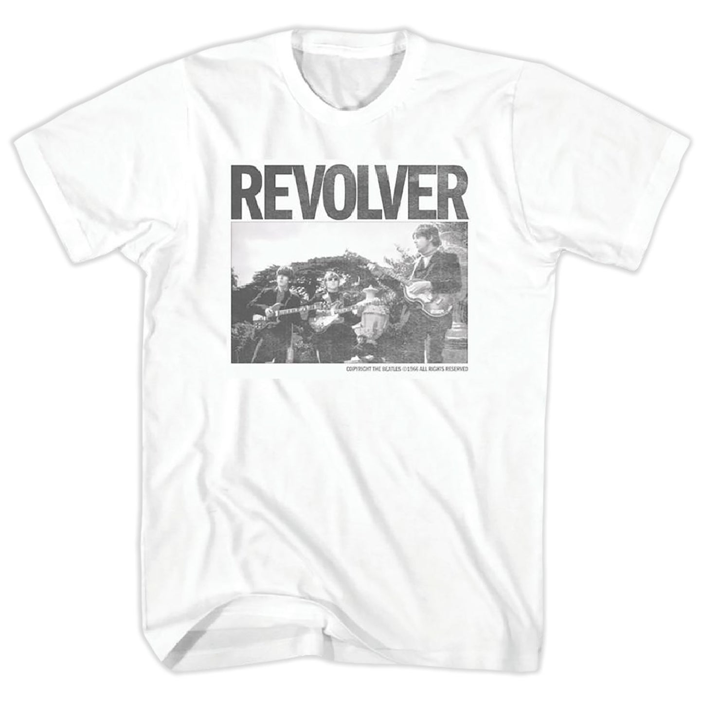 Beatles Revolver On White T-shirt Front