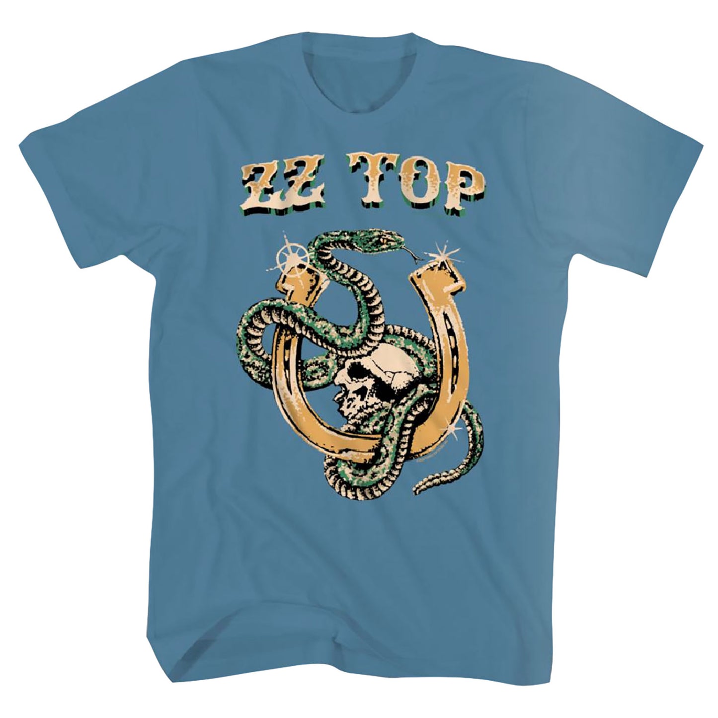 ZZ Top Horseshoe, Skull & Snake T-shirt Front