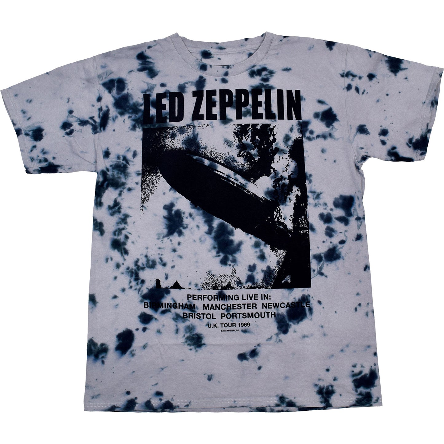 Led Zeppelin UK 69 Tie Dye T-shirt Front