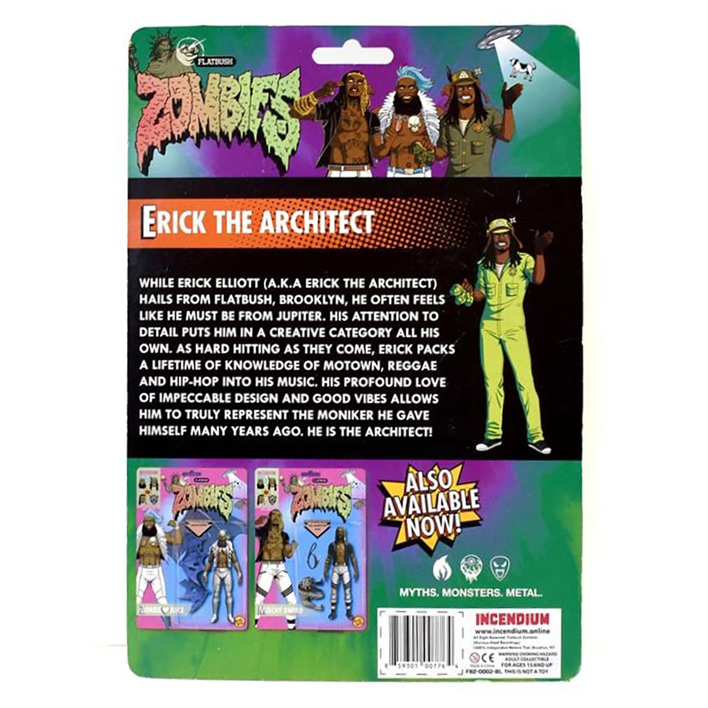 Flatbush Zombies 'Erick The Architect' Black Light 5" FigBiz Action Figure Action Figure Back