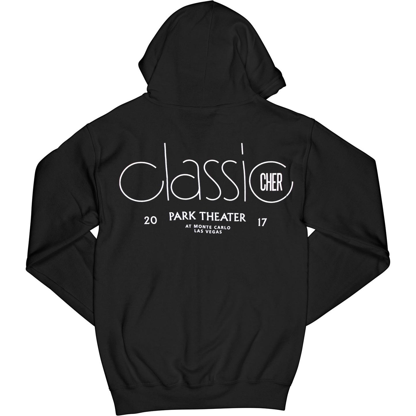 Classic Cher 2017 Residency At Park Theater Zippered Hooded Sweatshirt Back