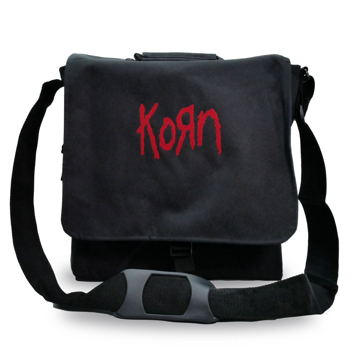 Korn Embroidered Red Logo Messenger Bag Front