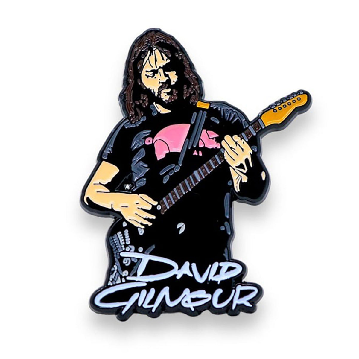 David Gilmour Enamel Pin + Magnet Attachment Pewter Pin Badge Front