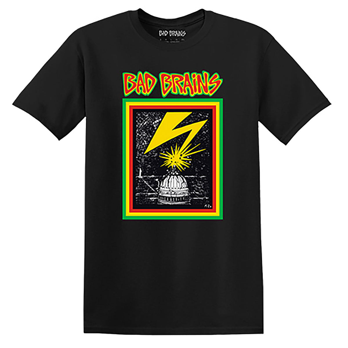 Bad Brains Capitol Strike On Black T-shirt Front