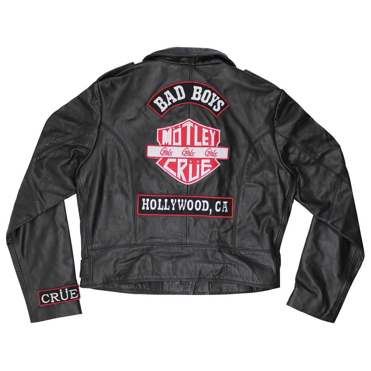Motley Crue Bad Boys Hollywood, CA Girls Girls Girls Leather Biker Jacket Jacket Back