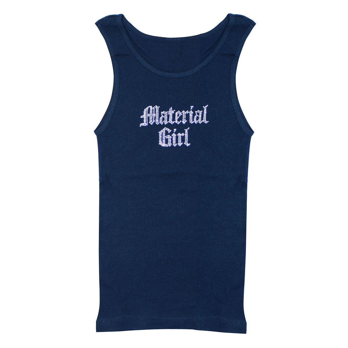 Madonna Material Girl Rhinestones Babydoll Tank Womens Tank Front