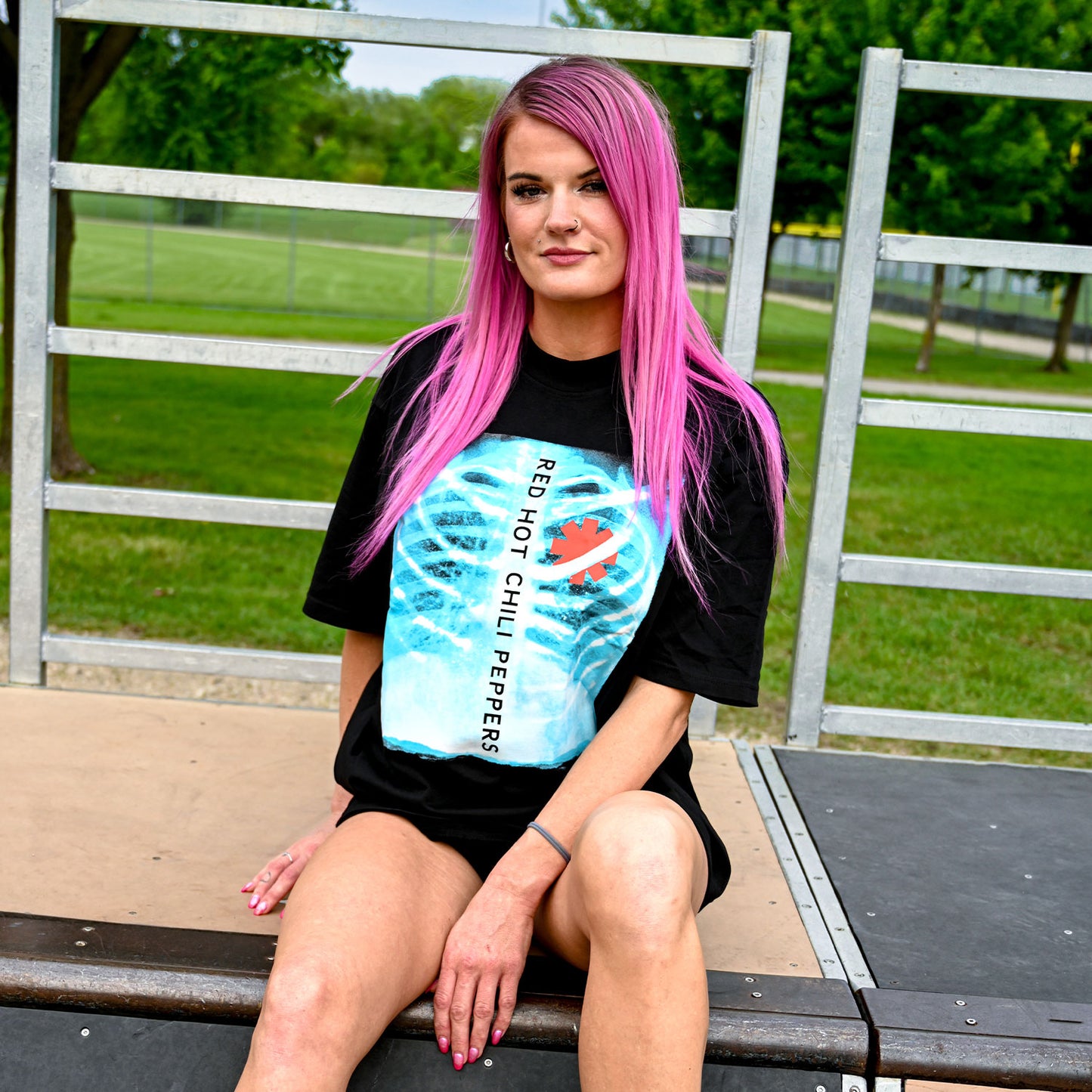 Red Hot Chili Peppers X-Ray Oversized Boxy Tee Vintage T-shirt Alt 2