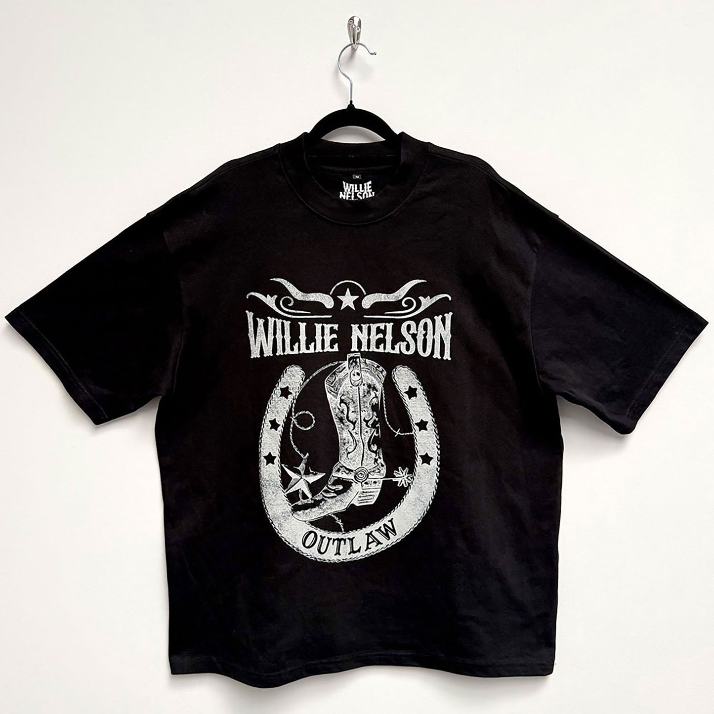 Willie Nelson Outlaw Oversized Boxy Tee Vintage T-shirt Back