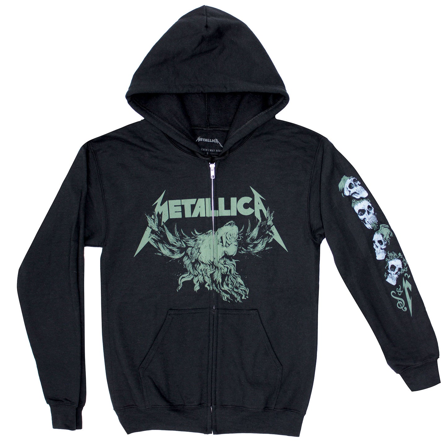 S&M2 Moose Skull (No Back Print) Zippered Hooded Sweatshirt