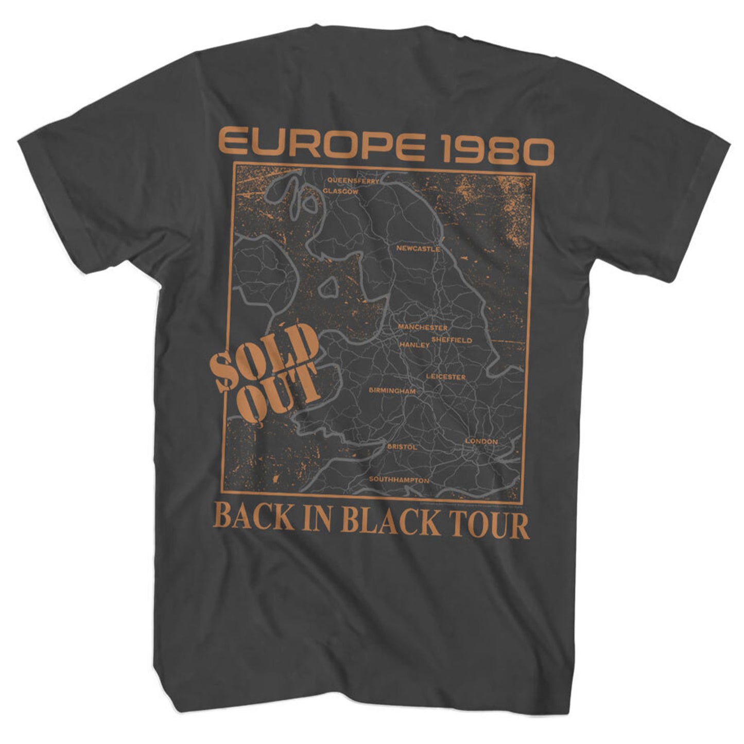 AC/DC Europe 1980 T-shirt Back