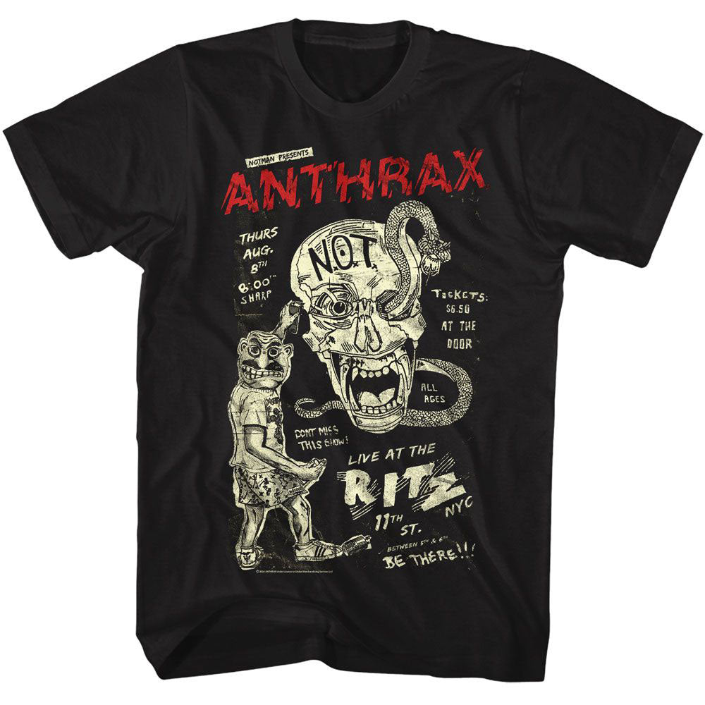 Anthrax Live At Ritz T-shirt Front