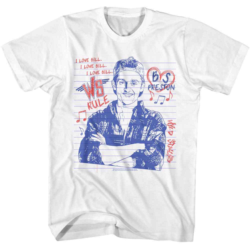 Bill And Teds Excellent Adventure Bill And Ted Bill Notebook Doodle T-shirt Front