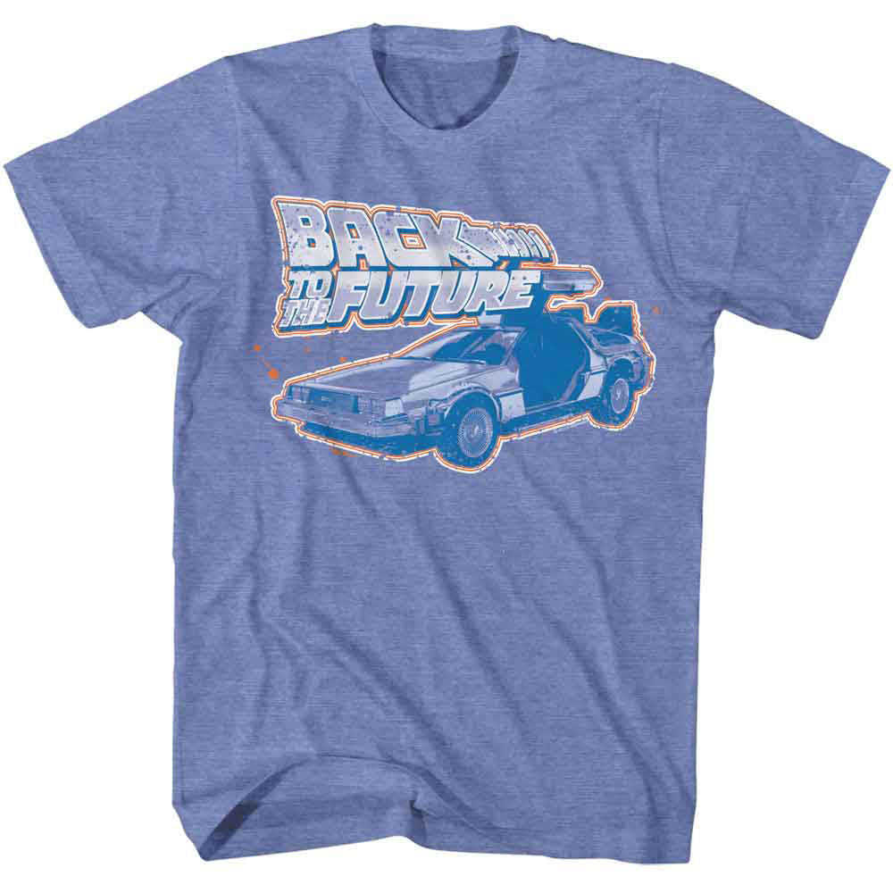 Back To The Future Bttf Logo And Car T-shirt Front