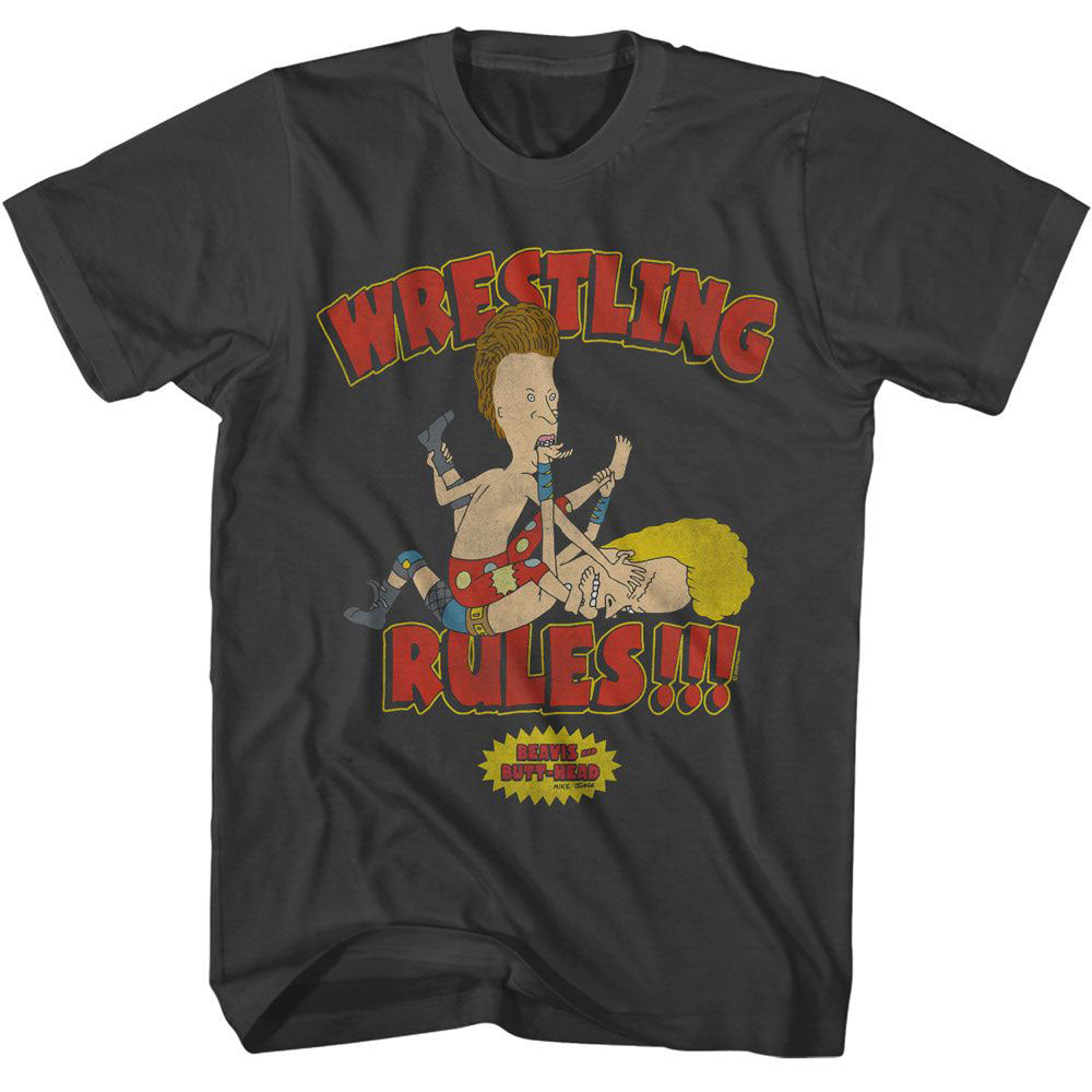 Beavis And Butthead Wrestling Rules T-shirt Front